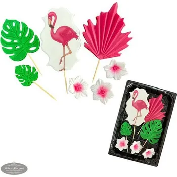 Jedlá dekorace na dort K-Decor Cukrová dekorace na dort – sada Plameňák