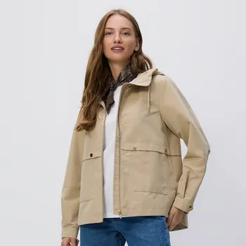 Dámský kabát Reserved - Bunda parka s kapucí - béžová - SM677-80X - SM677-80X-XXL