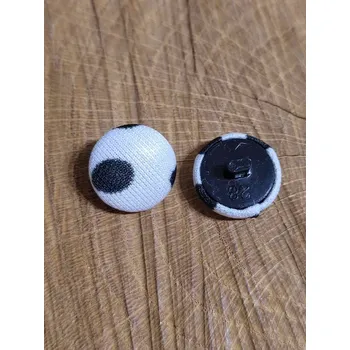 Knoflík Knoflík potažený průměr 17 mm barva bílo černý puntík