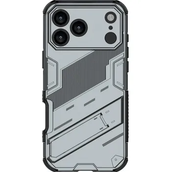 Pouzdro na mobilní telefon Odolný ochranný kryt se stojánkem pro iPhone 17 Pro Max - šedý