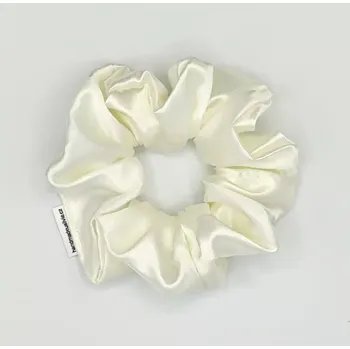 Saténová Scrunchie gumička smetanová L - klasik