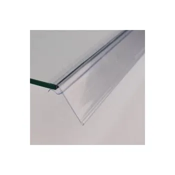 Lišty na cenovky, cenovková lišta násuvná na police 5 až 10mm,60x997mm,sklon 45°, průhledná