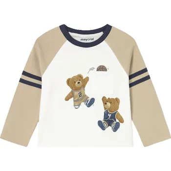 MAYORAL chlapecké tričko DR medvídci béžová, bílá vel. 86 cm