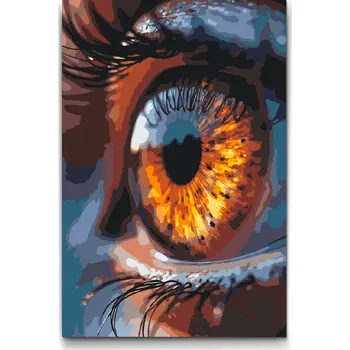Malování podle čísel - Hnědé oko Velikost: 40x60cm, Rámování: Pouze srolované plátno