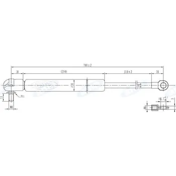 Kapota Plynová vzpěra 391mm - 700mm, 700N