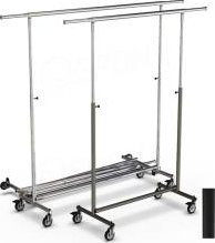 Štendr/stojan na šaty 1034, skládací, výška 130-200cm,šířka 150-210cm,černá a chrom