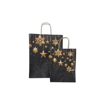 Dárková taška Taška papírová STARS, 45+15 x 49 cm, vánoční vzor