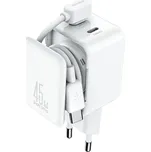 JOYROOM 121271 JOYROOM JR-TCL05 45W GaN Síťová nabíječka s kabelem USB-C bílá