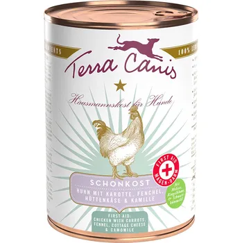 Krmivo pro psa Terra Canis Konzerva První pomoc při průjmu Kuře s mrkví, fenyklem, tvarohem a heřmánkem 400 g