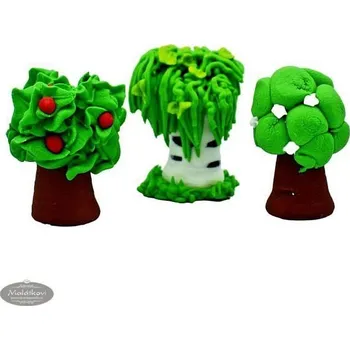 Jedlá dekorace na dort Stromečky – cukrové dekorace na dort (3 kusy)