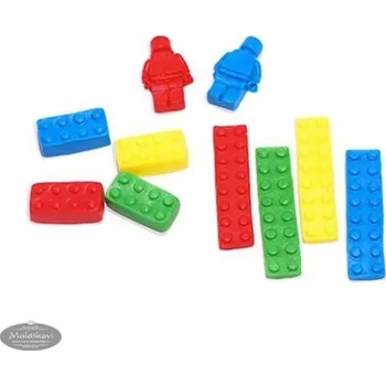 Jedlá dekorace na dort Cukrová dekorace na dort – kostky Lego (10 kusů)