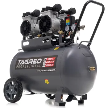 Kompresor Profesionální bezolejový kompresor 10 BAR 100L 4 písty 4T, tichý TA3387