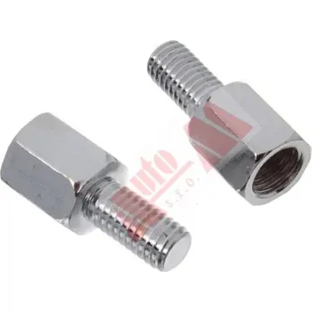 Zrcátko pro motocykl adaptér redukce zrcátka závit vnější M8 pravý /vnitřní M8 pravý - chrom