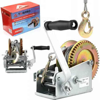 lanový naviják Naviják, lanový naviják s klikou 1588 kg 3500 LBS, dvourychlostní 10 m TA407