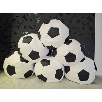 Sedací pytel Sedvak Sedací vak fotbal L 45 cm s popruhy bíločerný