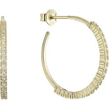 Náušnice Pozlacené kruhy se zirkony 11775.1