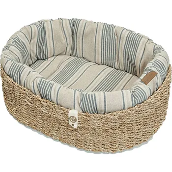 Pelíšek pro psa Cloud7 Pelíšek Basket Lazy Linen Stripes Natural Blue Velikost: L