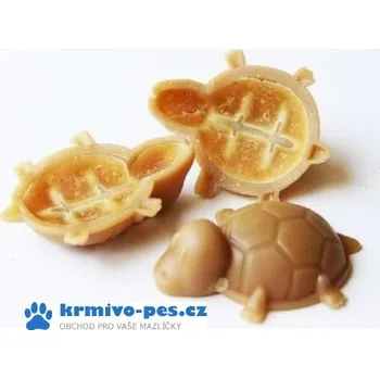 Pamlsek pro psa Dentální pamlsek želva plněná masem S 6,5x4,5cm 1ks