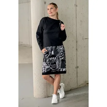 Dámská sukně Volnější šedobílá dámská sukně s kapsami 142 velikost L