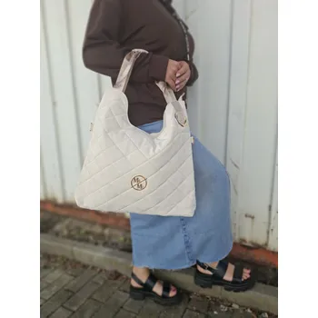 Kabelka Velká kabelka prošívaná krémová