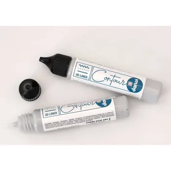 Speciální výtvarná barva Konturovací vitrážní barva Darwi Glass 30 ml - STŘÍBRNÁ