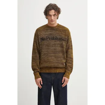 Pánský svetr Svetr s příměsí vlny No Problemo Mosca Crew Neck, M, žlutá, 18X