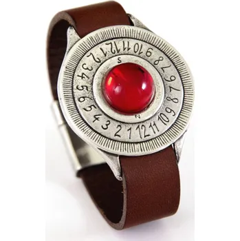 Hodiny Náramkové sluneční hodiny Tempus - červený kámen - velikost S