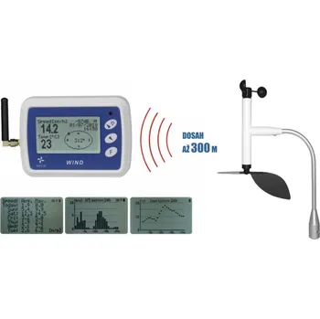 Anemometr Bezdrátový měřič rychlosti a směru větru s dlouhým dosahem WL12-WSD