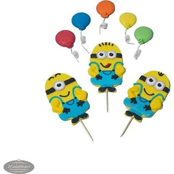 Jedlá dekorace na dort Mimoni – cukrové zápichy, dvourozměrné (2D)