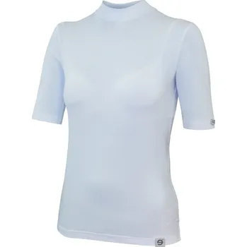 Dámské tričko nanosilver stojáček - L - bílé se stříbrem s prodlouženým rukávem