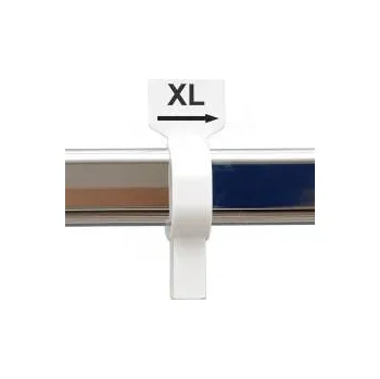 Věšák Velikostní jezdec, značení na štendr "XL", bílý, černý potisk, 1ks