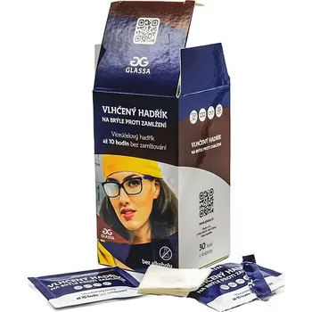 Pouzdro na brýle GLASSA vlhčený hadřík na brýle proti zamlžení 30 ks