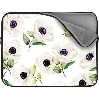 pouzdro na notebook Sablio Obal na notebook Bílé sasanky - 13"