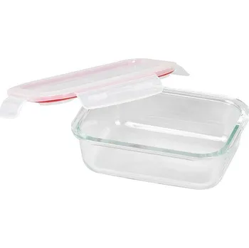 Dóza na potraviny Dóza na potraviny obdélníková skleněná 650 ml, plastové víko s Clip uzávěrem – MagicHome