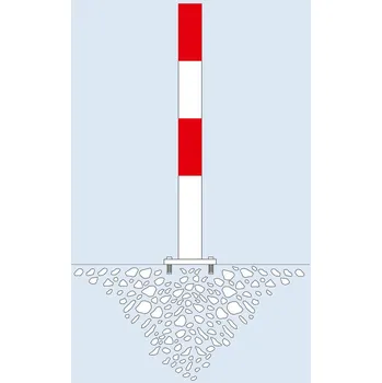 parkovací zábrana Zahrazovací sloupky, zinkované, lakované červeno-bíle, Ø 60 mm, 2 očka na řetěz, k přišroubování