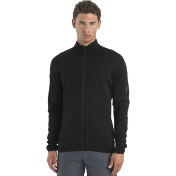 Pánská mikina Pánská merino mikina ICEBREAKER Mens 560 Realfleece Elemental II LS Zip, Black velikost: L