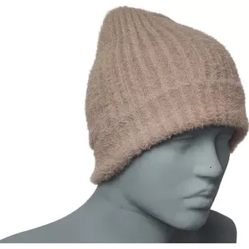 Zimní čelenka Unisex zimní čepice s chloupkem - hnědá