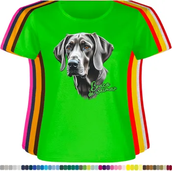 damske-levne-bavlnene-tricko-digitalni-potisk-pes-vymarsky-ohar Barva: Lime - limetková, velikost: XS