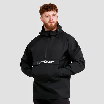 Pánská mikina GymBeam Pánská bunda Rain Smock Black L černá