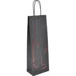 Dárkové papírové tašky na víno 14 x 9 x 39 cm, černá lux