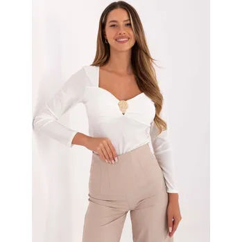 Dámská tunika Elegantní bílá halenka s dlouhým rukávem IT-