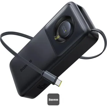Powerbanka Powerbanka Baseus Free2Pull 20000mAh, 65W, s kabelem USB-C černá