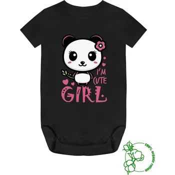 Dětské bavlněné body Cute girl Barva: Černá, Velikost body: 80 (9-12M)