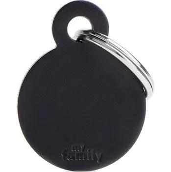 psí známka DOGG Známka pro psa Malá Aluminium Černá Kruh + GRAVÍROVÁNÍ ZDARMA