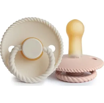 dudlíky FRIGG Rope Size 2:6-18 months dudlík Blush/Cream 2 ks