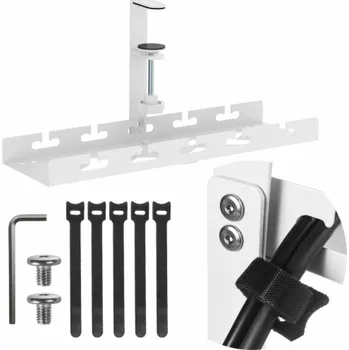 Organizér kabelů Organizér kabelů Maclean pod stůl, max. zatížení 5 kg, bílý, MC-105 W