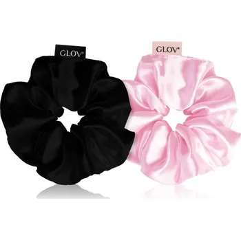 GLOV Satin Scrunchies S gumičky do vlasů Pink/Black 2 ks