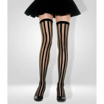 Dámské punčochy Punčochy - s proužky černé