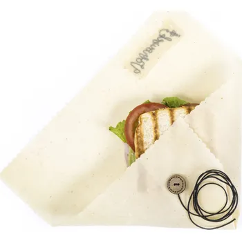 Svačinový box VOBROUSEK VÝLETNÍK - voskovaný ubrousek s knoflíkem Barevné provedení: Bez potisku