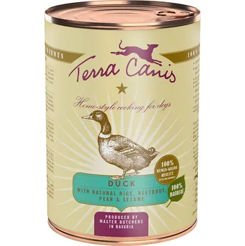 Krmivo pro psa Terra Canis Classic Konzerva Kachna s přírodní rýží, červenou řepou, hruškou a sezamem 400 g